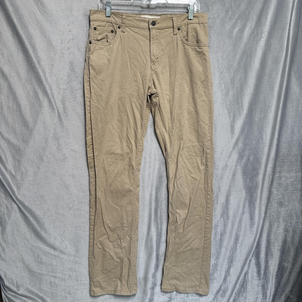 Levis 511 Pants Mens 30x30 Beige Khaki Slim Fit Stretch Chino Jeans Casual‎